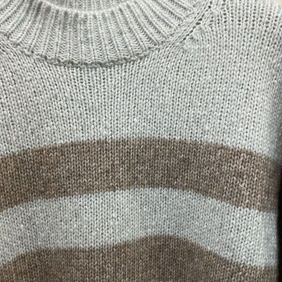 NEW! LA LIGNE Marin Striped Knitted Sweater In Cream & Tan Stripes - L - Picture 8 of 15